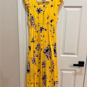 Jessica Simpson Yellow and Purple Floral Maxi Dress